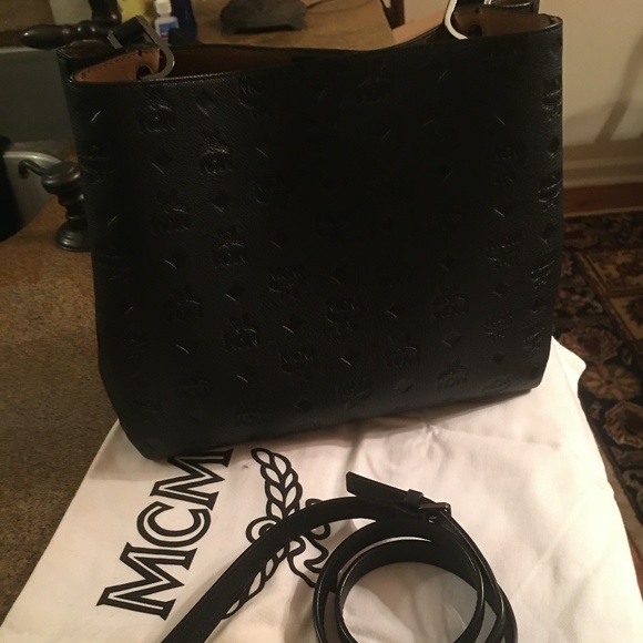 MCM Large Klara Monogram Leather Hobo Bag